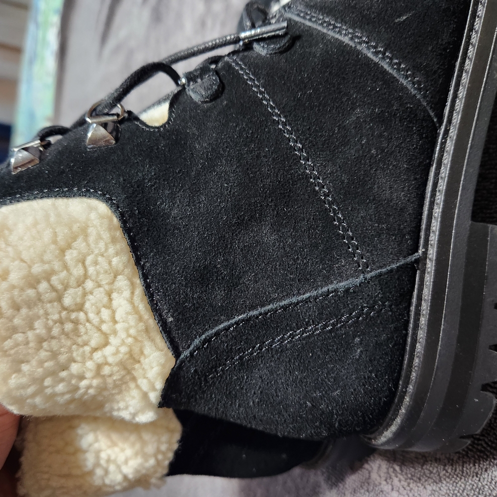 Marc Fisher Black and Cream Winter Boots with Cozy Lining - Picture 6 of 8